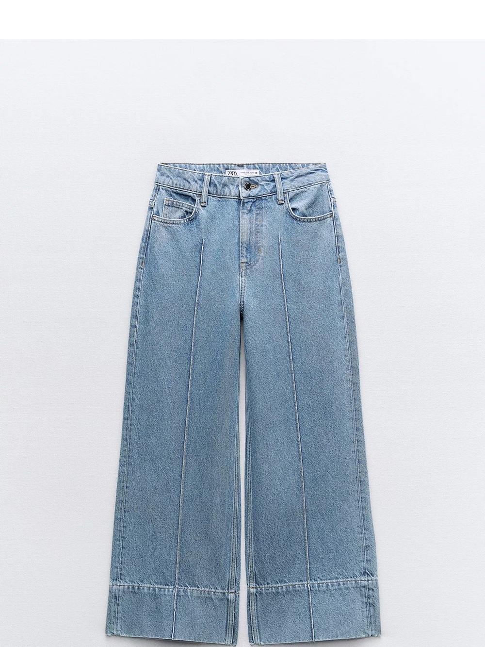 Zara Wide-Leg High-Rise Jeans in Light Blue